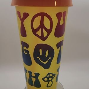 You Got This Smiley Tie Dye Cold Cup